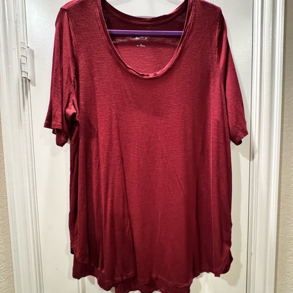 Maurices Burgundy 24/7 Short Sleeve Tee